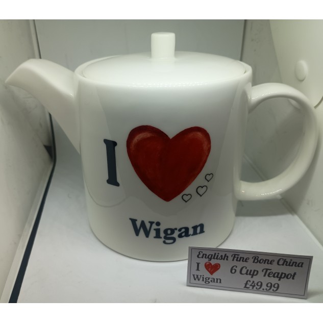 I Love Wigan Bone China Teapot I Love Wigan Bone China Teapot